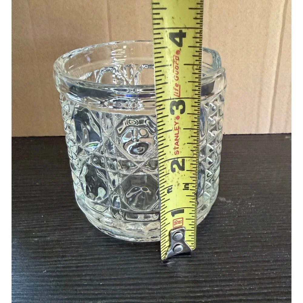 Vintage Pressed Glass Jar in the Windsor Button and Cane Pattern Jam Sugar